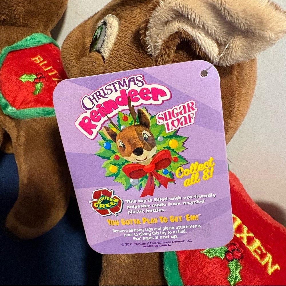2015 Kellytoy Christmas Santa’s Reindeer Plush Stuffed Toy Blitzen & Vixen 14” - Picture 6 of 9